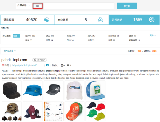 帽子数据,外贸客户,PA视讯国际贸易